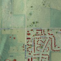Second close-up of the map of Waterloo, Wisconsin print showing more streets and buildings