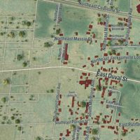 Second close-up of the map of Watertown, Florida print showing more streets and buildings