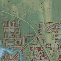 Second close-up of the map of Watertown, Wisconsin print showing more streets and buildings