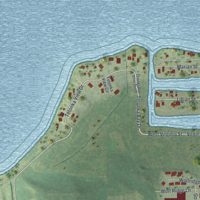 Second close-up of the map of Waterville, Minnesota print showing more streets and buildings