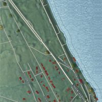 Second close-up of the map of Watkins Glen, New York print showing more streets and buildings