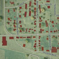 Second close-up of the map of Watkins, Minnesota print showing more streets and buildings
