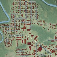 Second close-up of the map of Watseka, Illinois print showing more streets and buildings