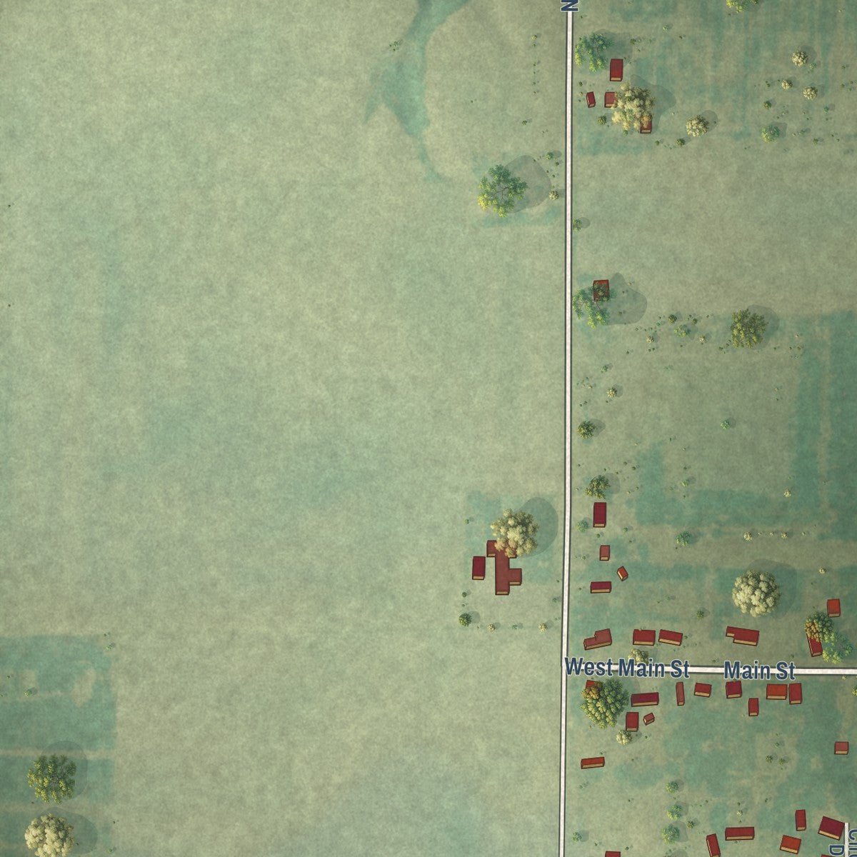 Second close-up of the map of Watson, Illinois print showing more streets and buildings