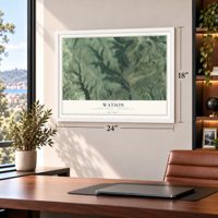 Watson, Lycoming County, Pennsylvania map, 18 x 24 inch print in a white frame in a home office