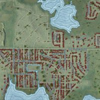Second close-up of the map of Wauconda, Illinois print showing more streets and buildings