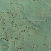 Second close-up of the map of Wauhillau, Oklahoma print showing more streets and buildings