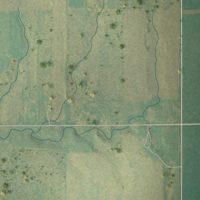 Second close-up of the map of Waukomis, Oklahoma print showing more streets and buildings
