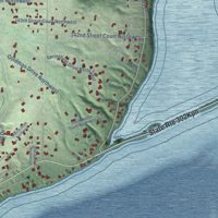 Second close-up of the map of Wauna, Washington print showing more streets and buildings