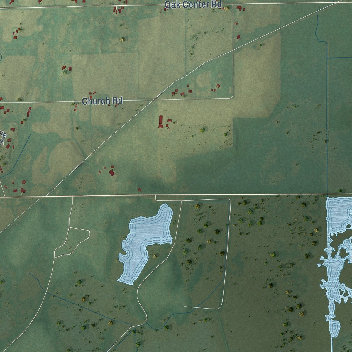 Second close-up of the map of Waupun, Fond du Lac County, Wisconsin print showing more streets and buildings