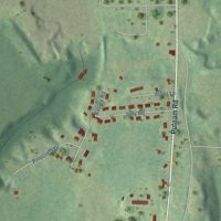 Second close-up of the map of Wauregan, Connecticut print showing more streets and buildings
