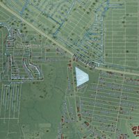 Second close-up of the map of Waveland, Mississippi print showing more streets and buildings