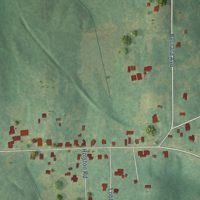 Second close-up of the map of Waverly, Alabama print showing more streets and buildings
