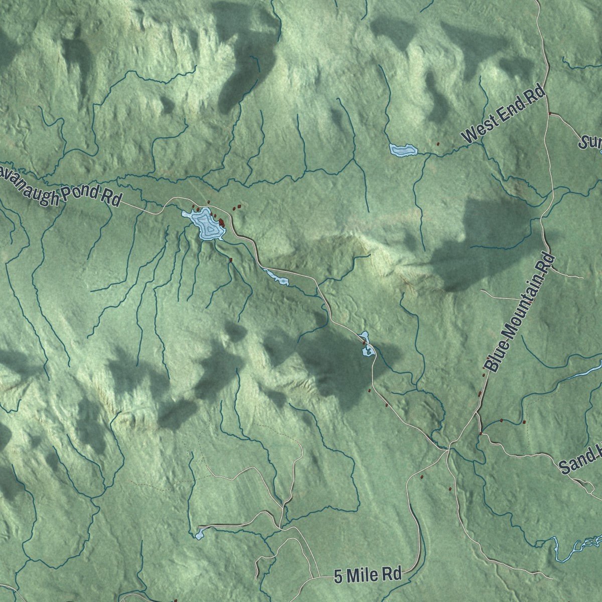 Second close-up of the map of Waverly, Franklin County, New York print showing more streets and buildings