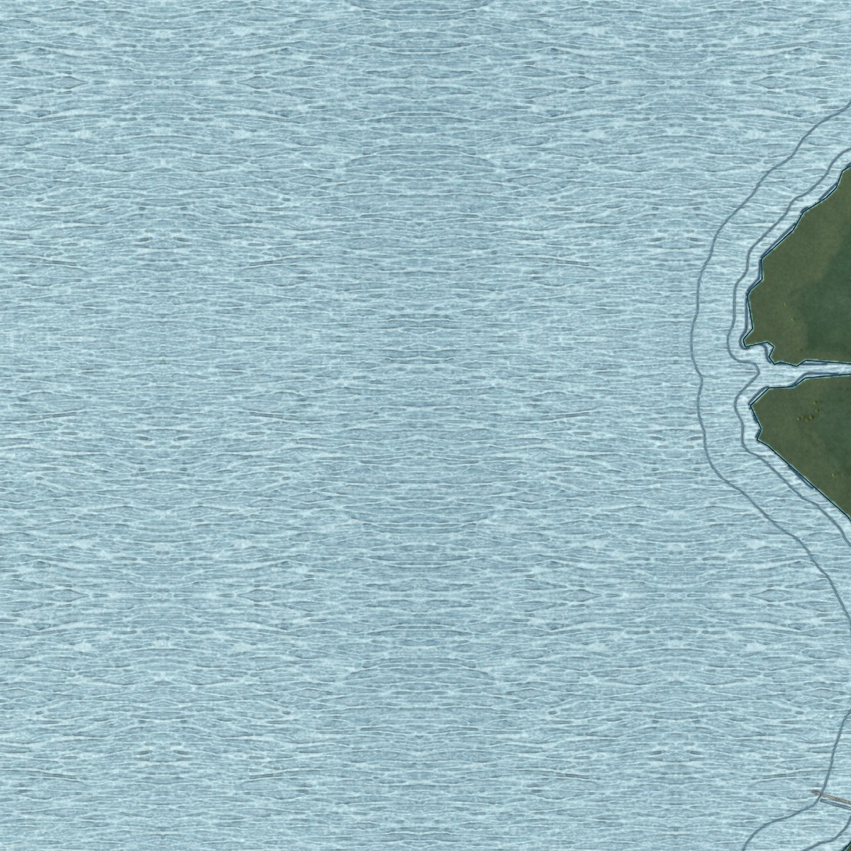 Second close-up of the map of Waves, North Carolina print showing more streets and buildings