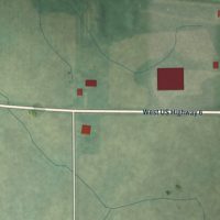 Second close-up of the map of Wawaka, Indiana print showing more streets and buildings