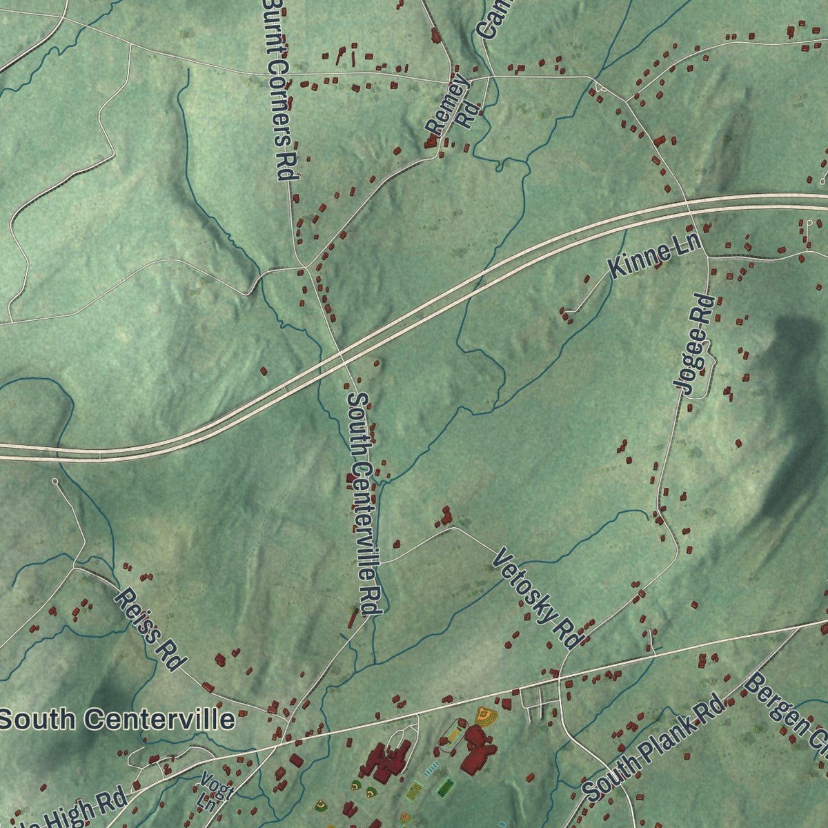 Second close-up of the map of Wawayanda, New York print showing more streets and buildings