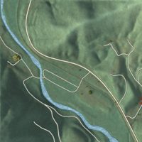 Second close-up of the map of Wayland, Kentucky print showing more streets and buildings