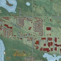 Second close-up of the map of Wayne Center, Indiana print showing more streets and buildings