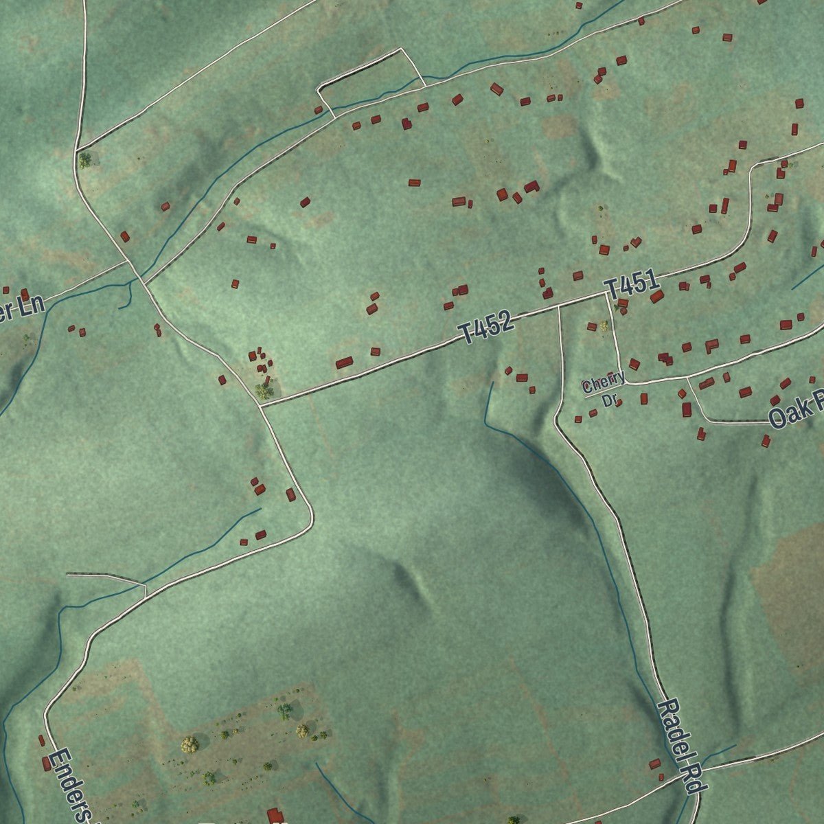 Second close-up of the map of Wayne, Dauphin County, Pennsylvania print showing more streets and buildings