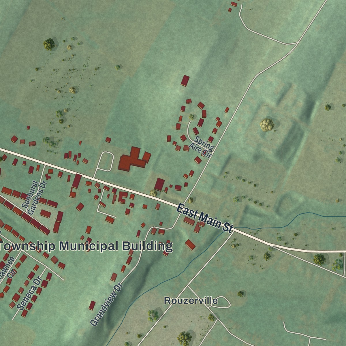 Second close-up of the map of Wayne Heights, Pennsylvania print showing more streets and buildings