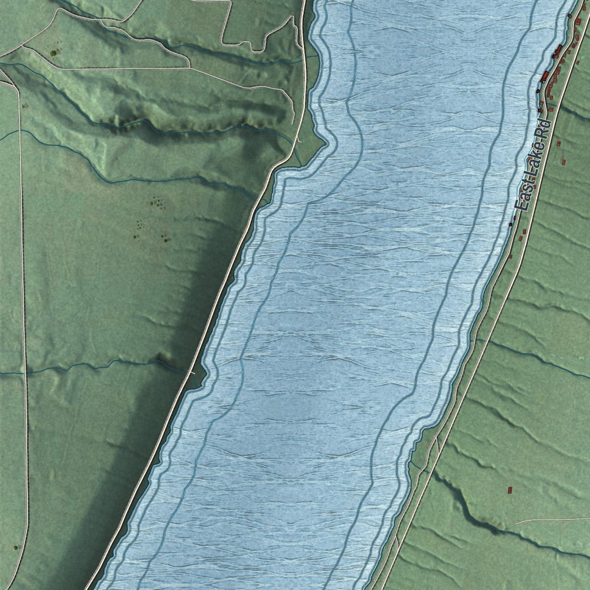 Second close-up of the map of Wayne, New York print showing more streets and buildings