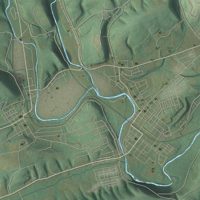 Second close-up of the map of Wayne, Schuylkill County, Pennsylvania print showing more streets and buildings