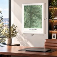 Waynesboro, Tennessee map, 18 x 24 inch print in a white frame in a home office