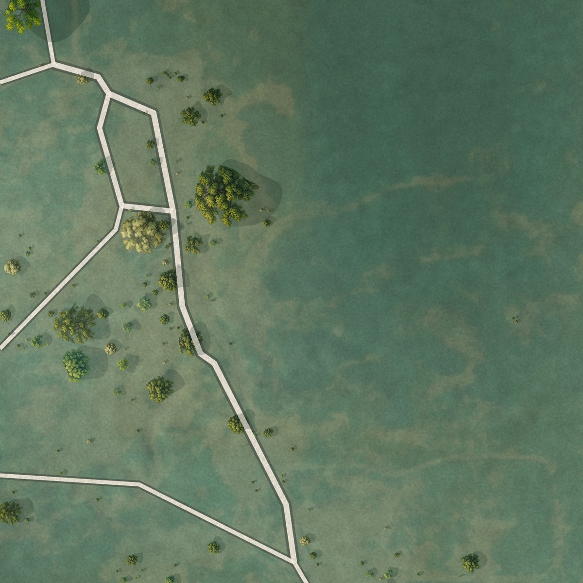 Second close-up of the map of Wayside, Kansas print showing more streets and buildings
