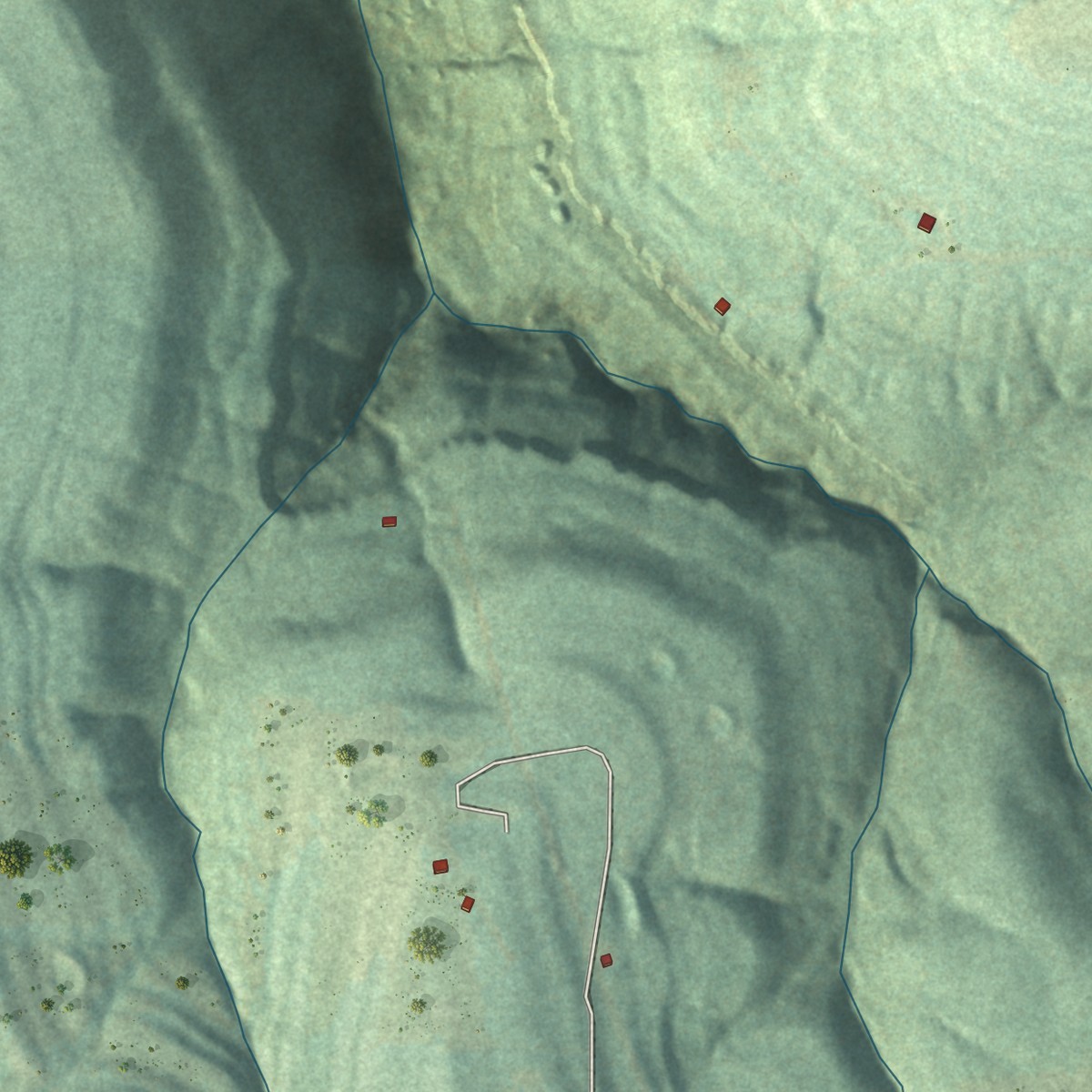 Second close-up of the map of Wayton, Arkansas print showing more streets and buildings