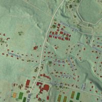 Second close-up of the map of Weatogue, Connecticut print showing more streets and buildings