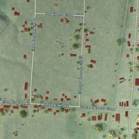 Second close-up of the map of Webster, Burnett County, Wisconsin print showing more streets and buildings