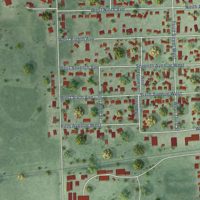 Second close-up of the map of Webster, South Dakota print showing more streets and buildings