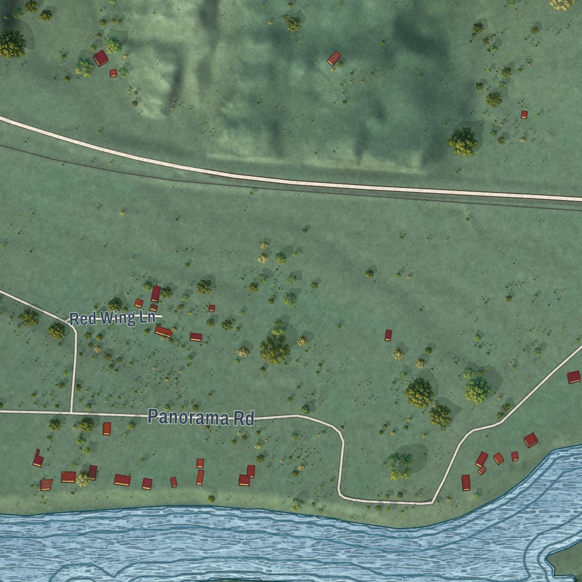 Second close-up of the map of Weeksville, Montana print showing more streets and buildings
