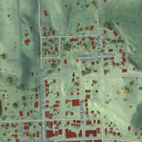 Second close-up of the map of Weeping Water, Nebraska print showing more streets and buildings