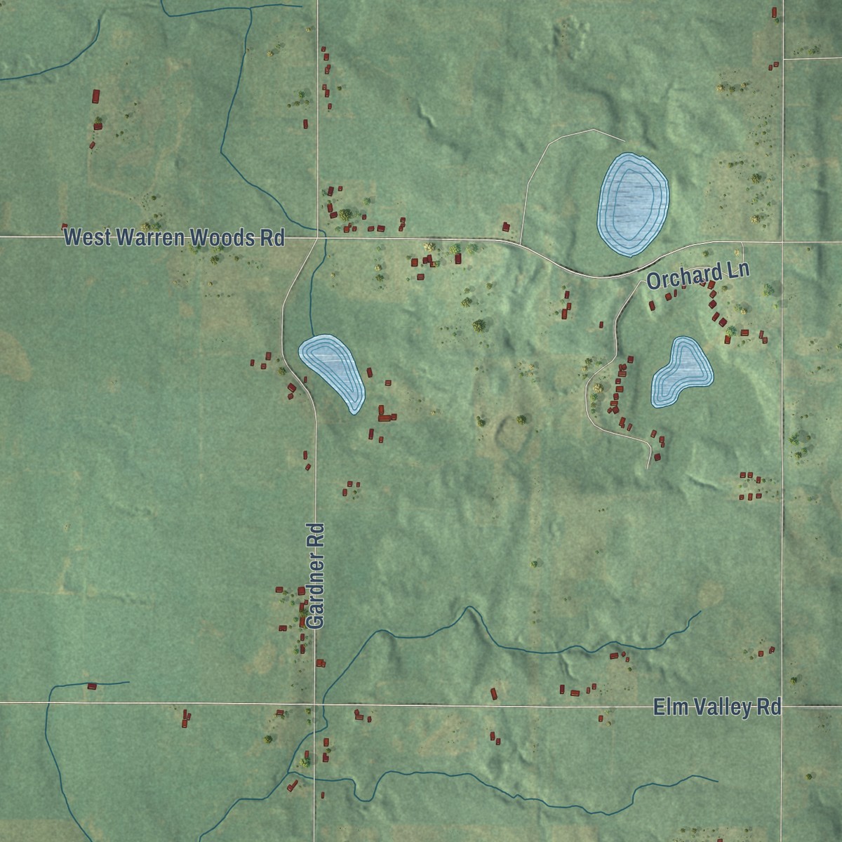 Second close-up of the map of Weesaw, Michigan print showing more streets and buildings