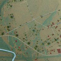 Second close-up of the map of Weir, Texas print showing more streets and buildings