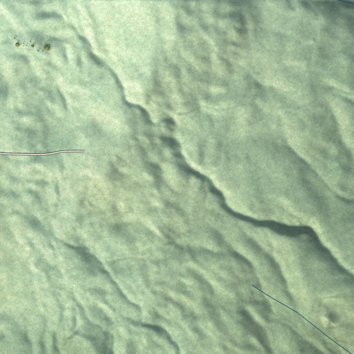 Second close-up of the map of Weitchpec, California print showing more streets and buildings