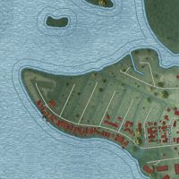 Second close-up of the map of Welaka, Florida print showing more streets and buildings