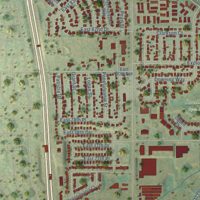 Second close-up of the map of Welby, Colorado print showing more streets and buildings