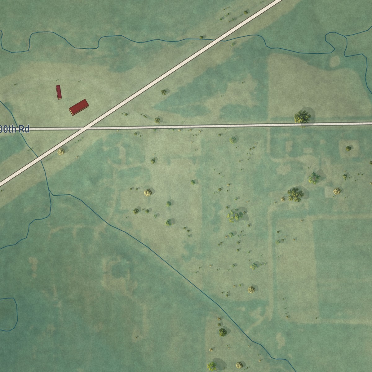 Second close-up of the map of Welda, Kansas print showing more streets and buildings