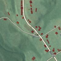 Second close-up of the map of Wellersburg, Pennsylvania print showing more streets and buildings