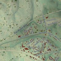 Second close-up of the map of Wellford, South Carolina print showing more streets and buildings