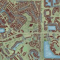 Second close-up of the map of Wellington, Florida print showing more streets and buildings