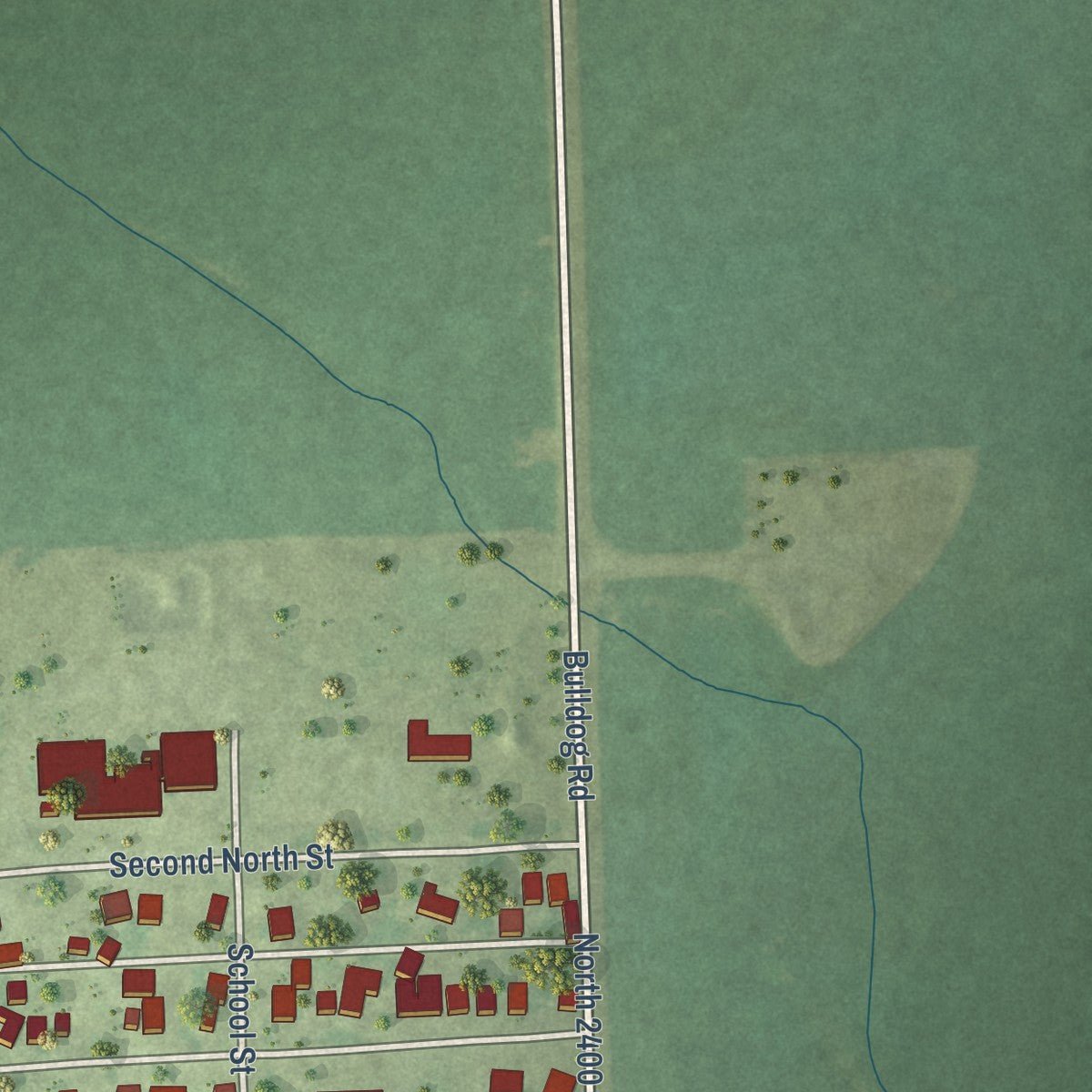 Second close-up of the map of Wellington, Illinois print showing more streets and buildings