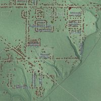 Second close-up of the map of Wells, Delta County, Michigan print showing more streets and buildings