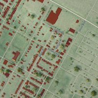 Second close-up of the map of Wells Goodfellow, Missouri print showing more streets and buildings