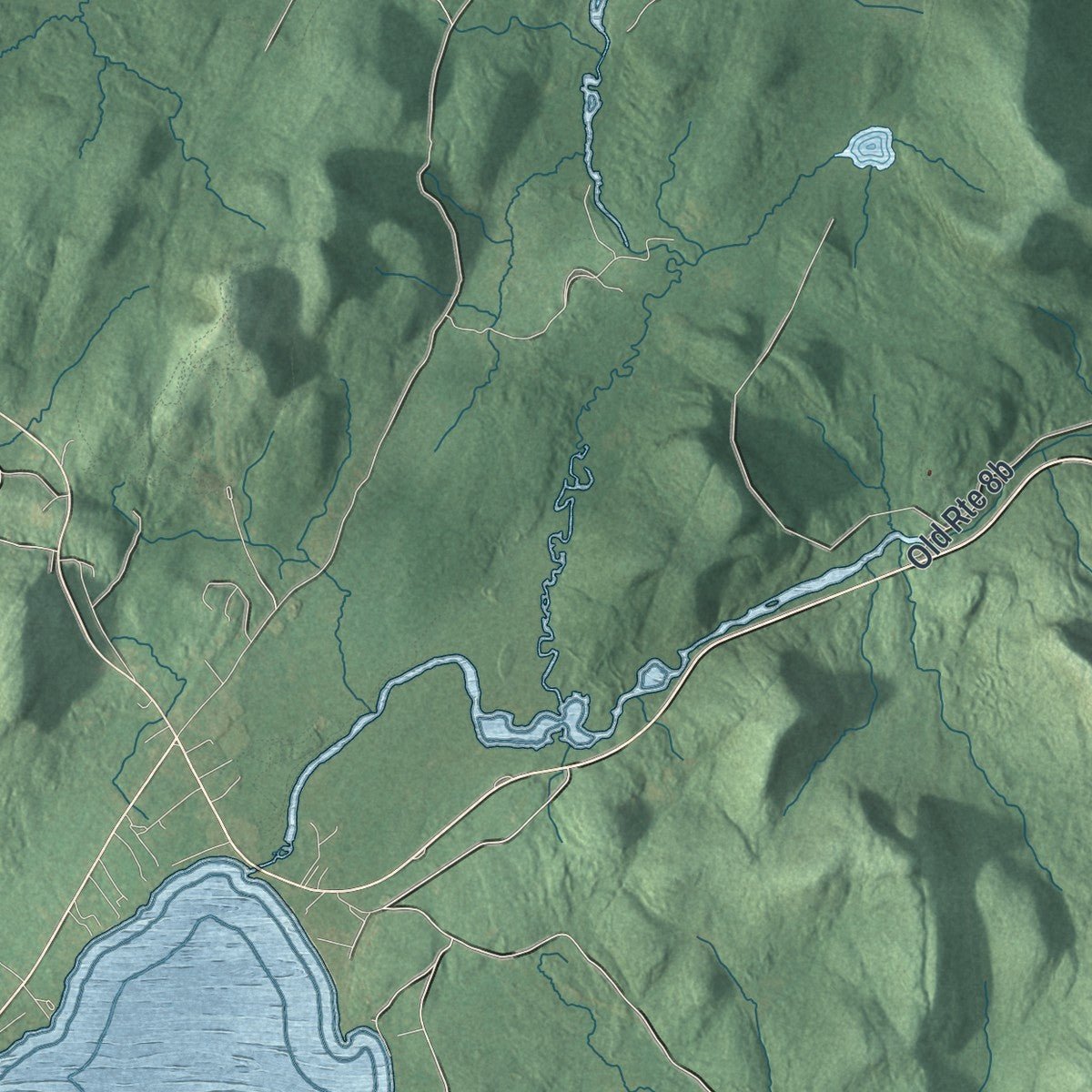 Second close-up of the map of Wells, New York print showing more streets and buildings