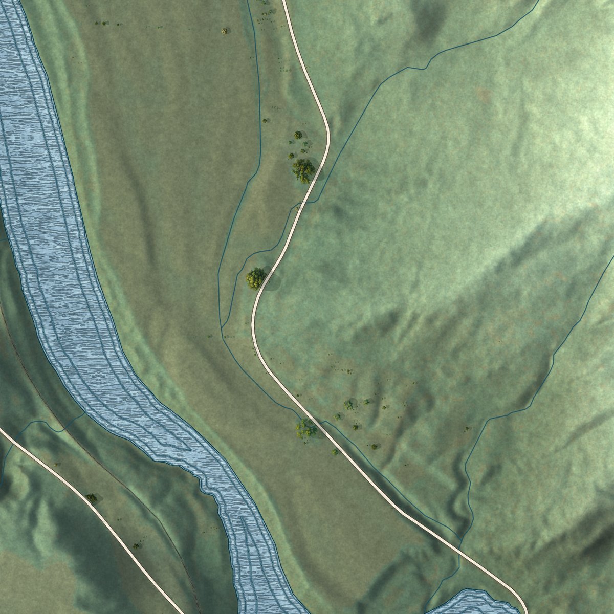 Second close-up of the map of Wells River, Vermont print showing more streets and buildings