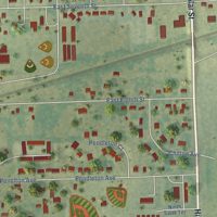 Second close-up of the map of Wellsville, Kansas print showing more streets and buildings
